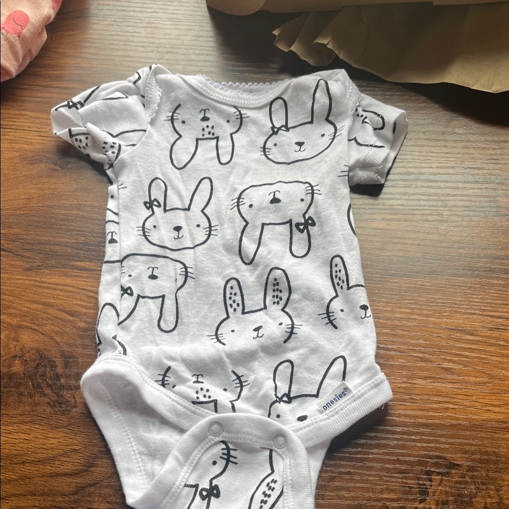 Gerber Black and White Bunny Print Bodysuit